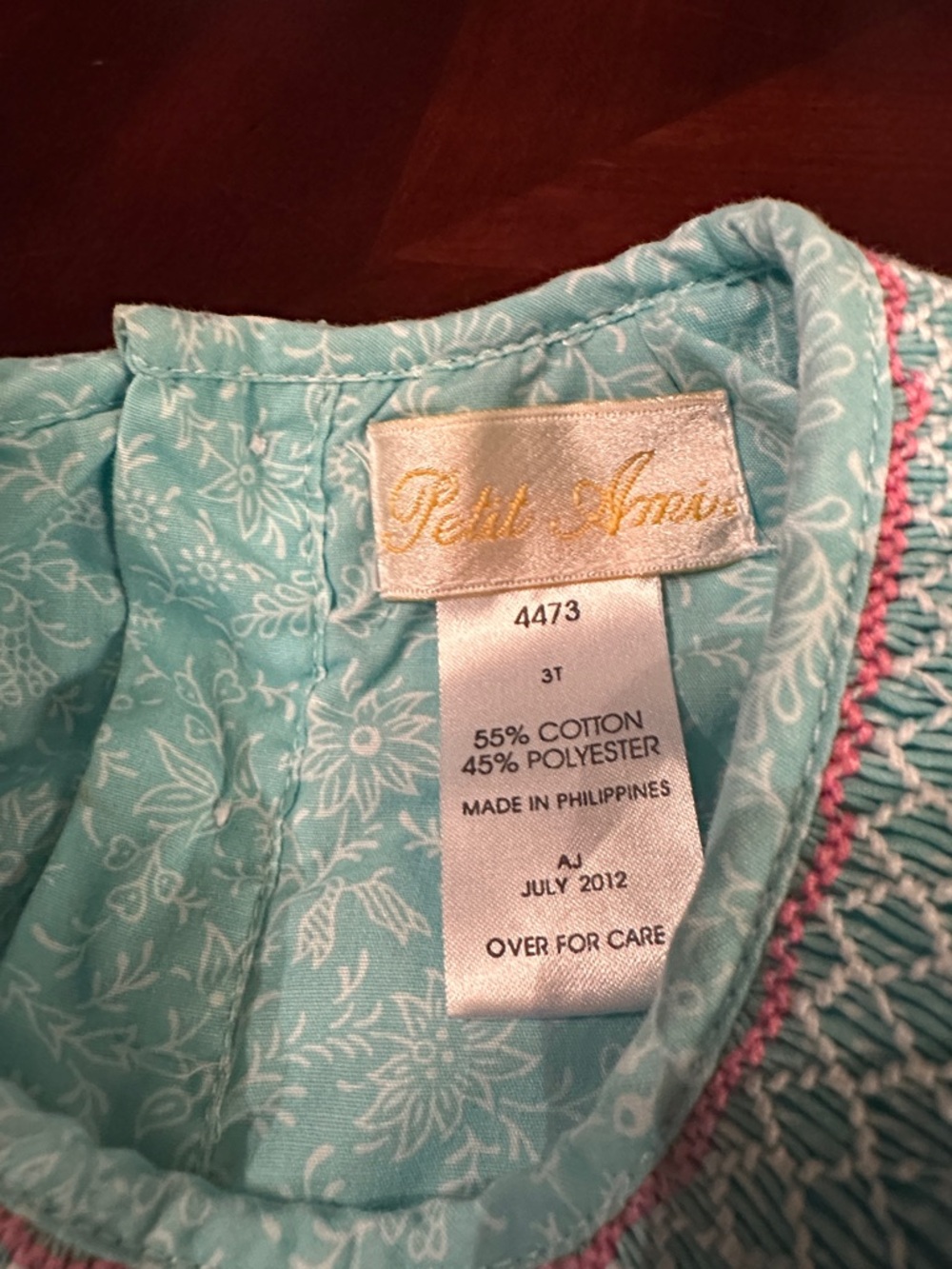 Petit Ami Light Blue Smocked Flutter-Sleeve Dress - Picture 3 of 5